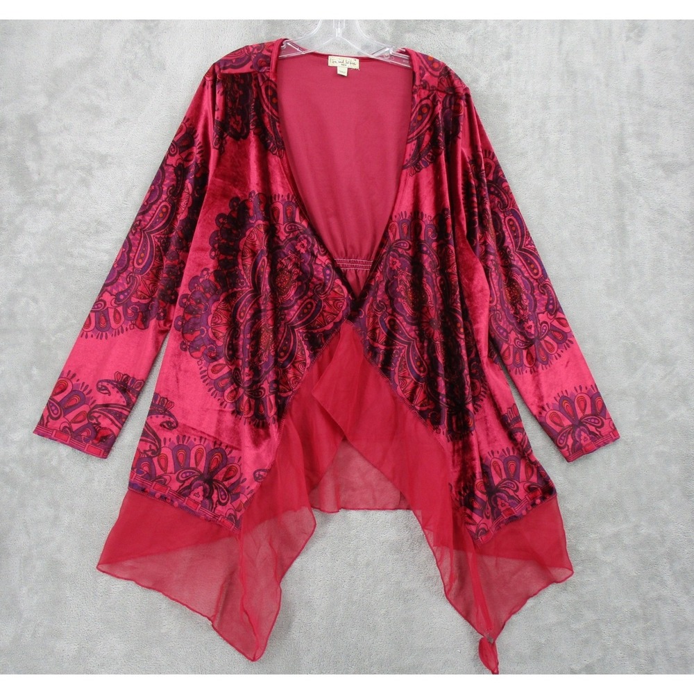 Live and Let Live Jacket Womens 1X Velvet Sheer Trim Paisley Whimsigoth Boho